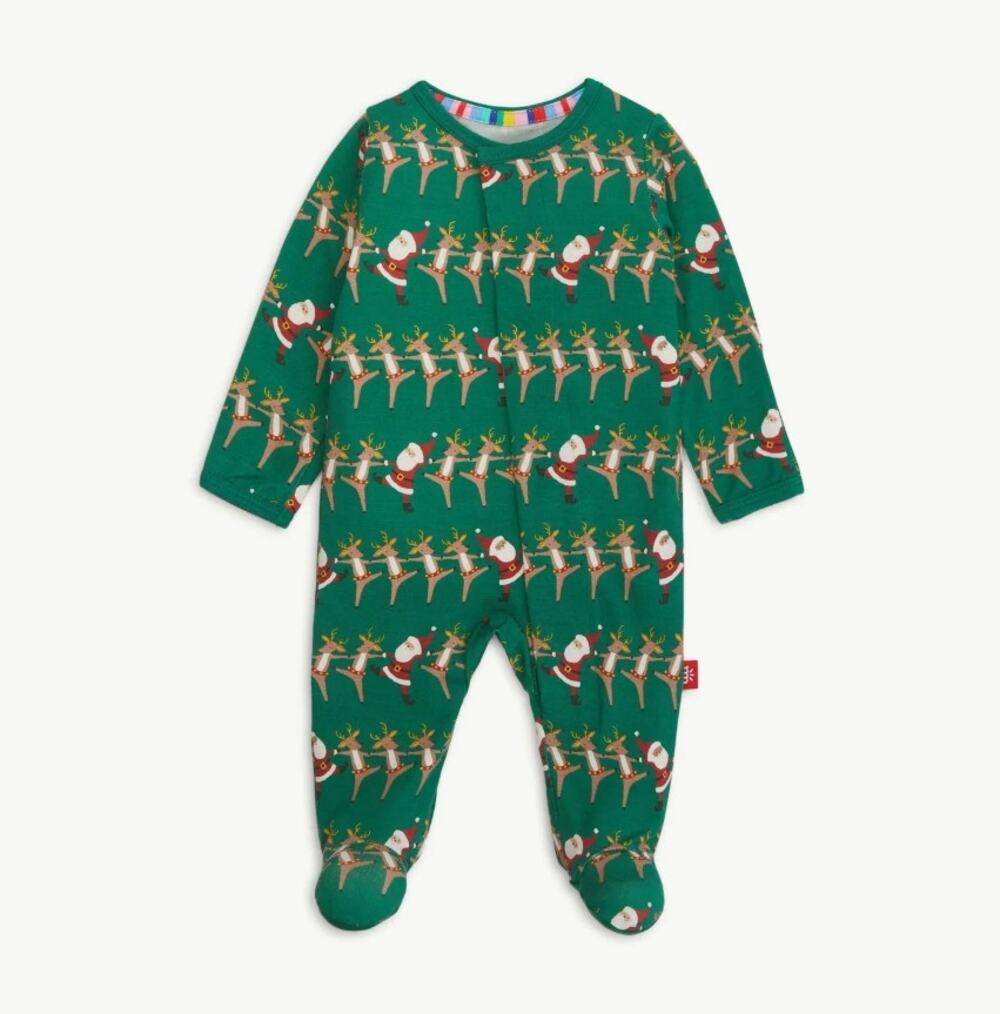 Magnetic Me Baby Christmas Can Can Magnetic Footie Romper Size 5-6 lbs NB